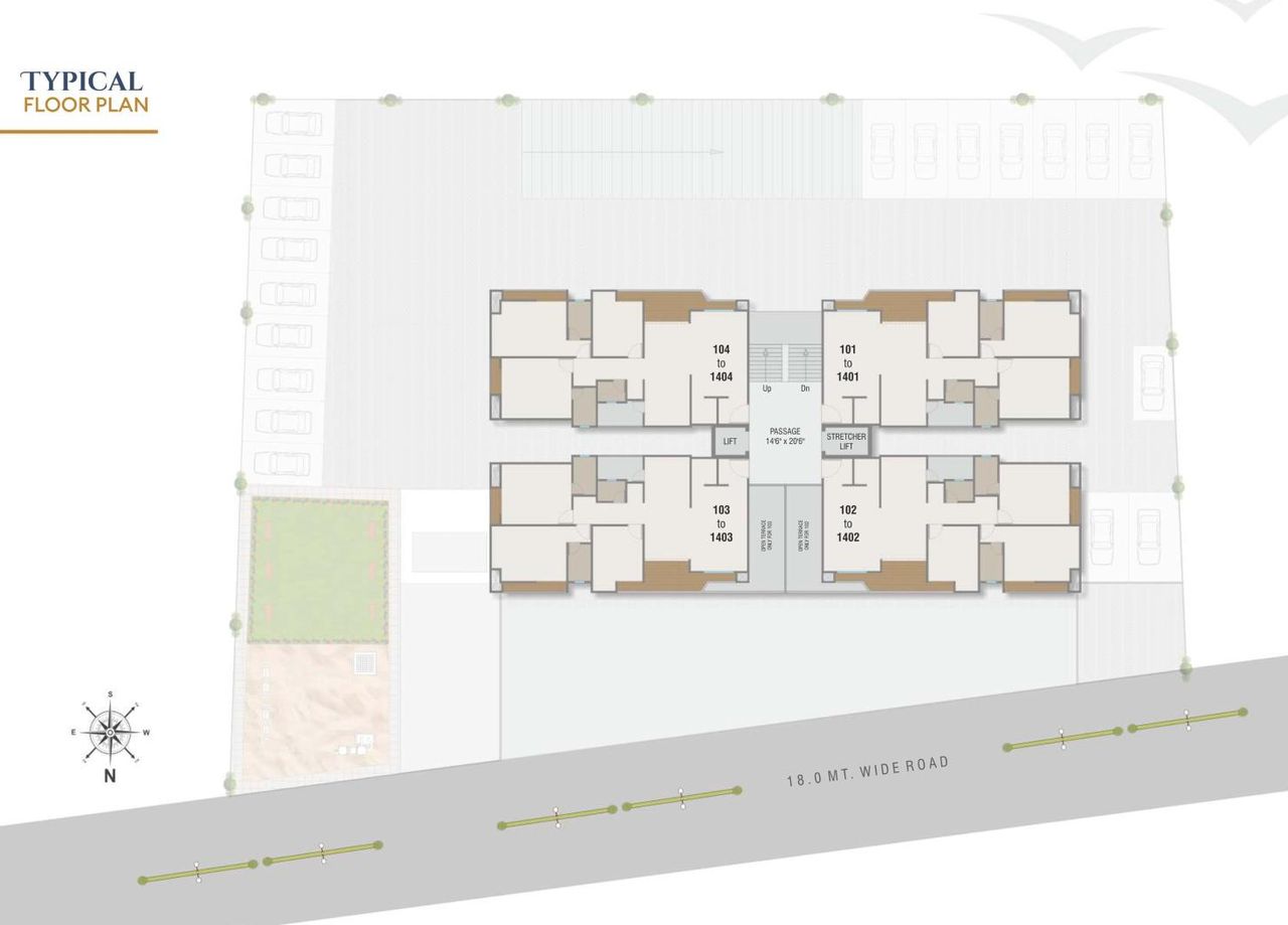 Typical Floor Plan of real estate project Hari Darshan Prime located at Chhani, Vadodara, Gujarat